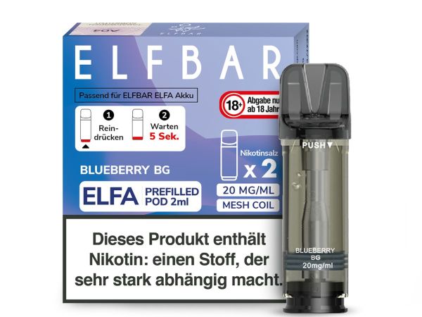 Elfbar Elfa Pod Blueberry BG 20mg Nikotin 2ml (2 Stück)