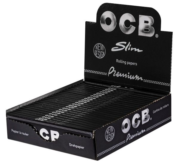 OCB schwarz Premium long slim Papier (25 x 32 Stück)