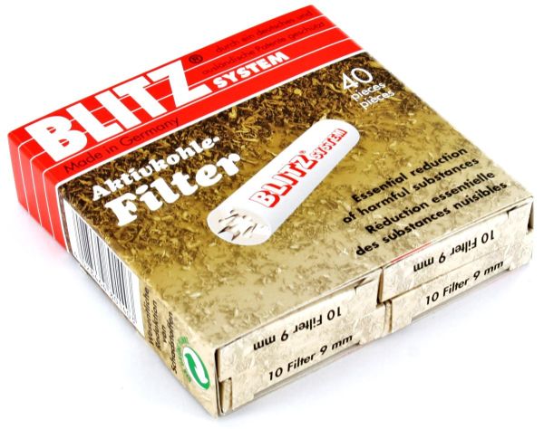 Blitz Aktivkohlefilter 9mm in Schachtel (40 Stück)