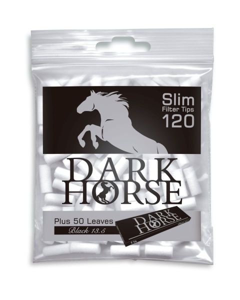Dark Horse Slim Filter Tips plus 1 1/4 Format Blättchen (34 x 120 Stück)