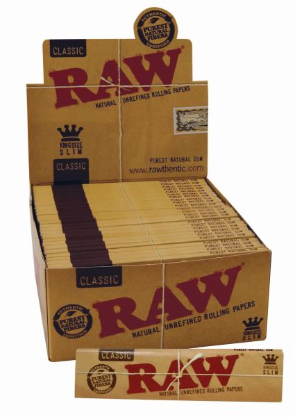 RAW Classic King Size Papier Slim Premium (50 x 32 Stück)