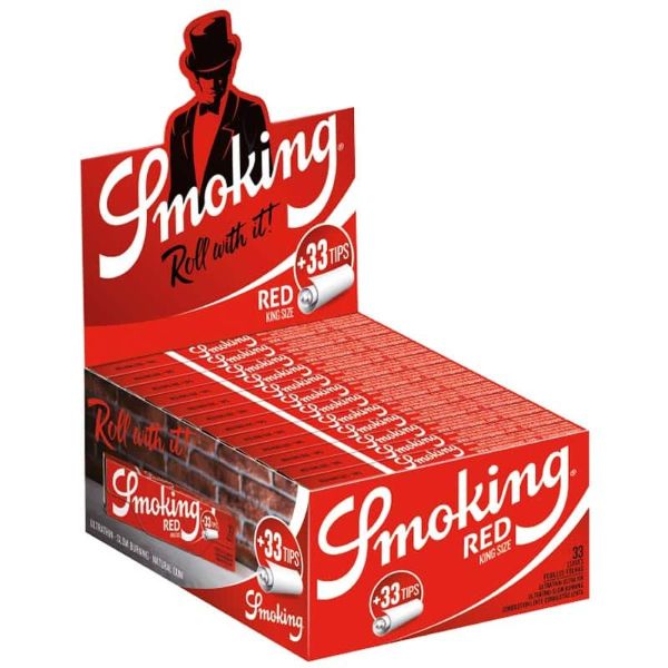 Smoking King Size Red Zigarettenpapier + Tips (24 x 33 Stück)