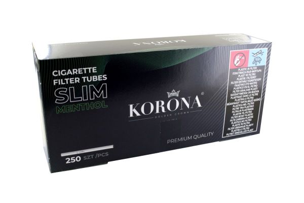 Korona De Luxe Slim Menthol Filterhülsen Zigarettenhülsen (Schachtel á 250 Stück)