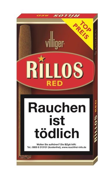 Villiger Zigarillos Rillos Red (Schachtel á 5 Stück)