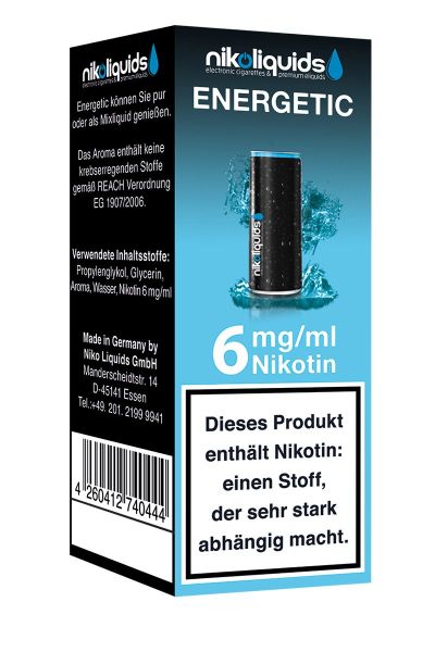 NikoLiquids Energetic eLiquid 6mg Nikotin/ml (10 ml)