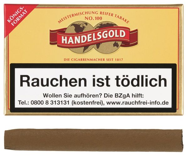 Handelsgold Zigarillos 100 K Königsformat (Schachtel á 10 Stück)